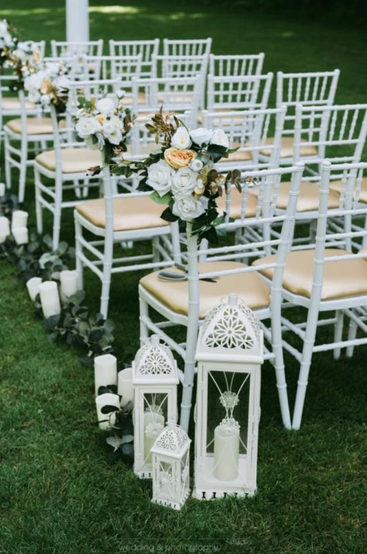 White Metal Lantern - rental