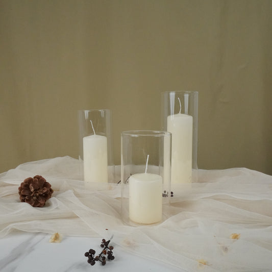Pillar Candle and Cylinder Vases - rental
