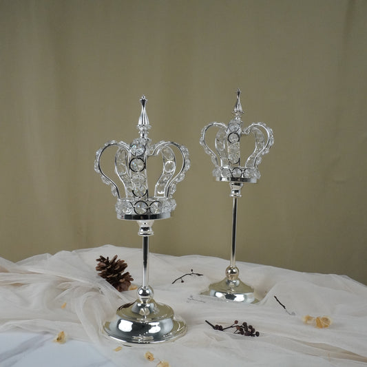 Metal Crown Candle Holder Set - rental