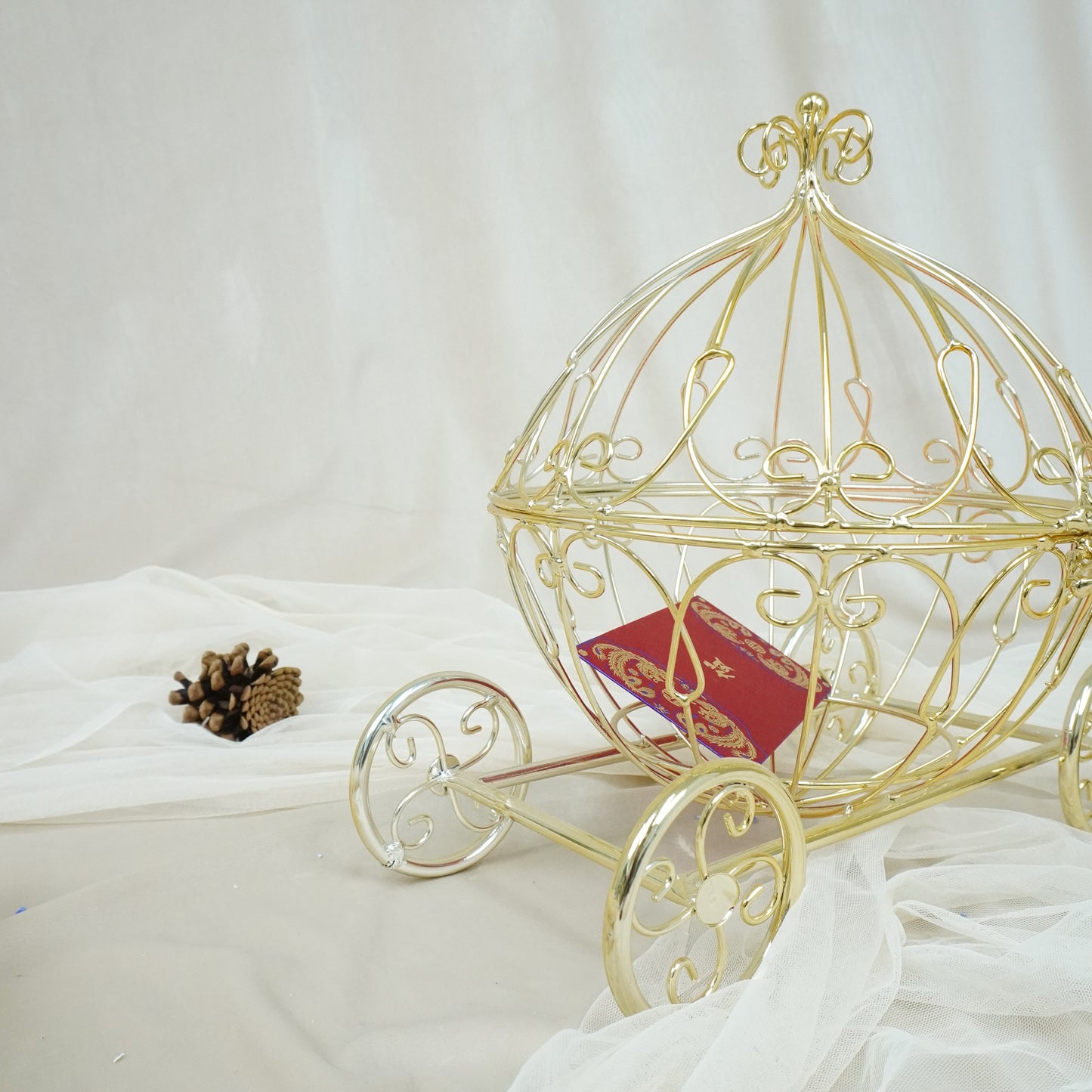 Golden Pumpkin Carriage Decorative Card Box - rental