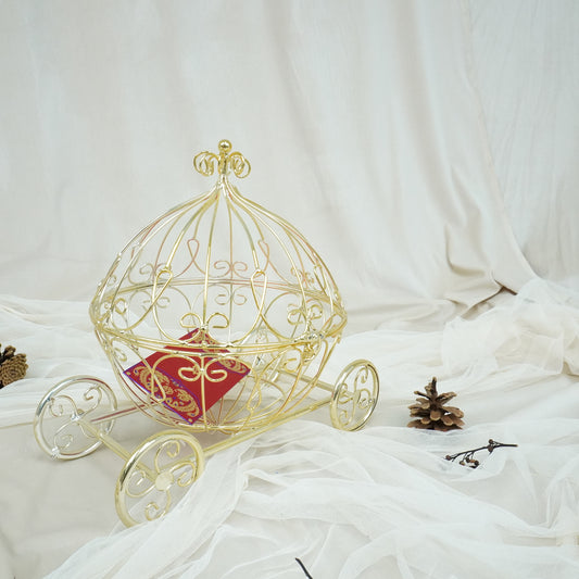 Golden Pumpkin Carriage Decorative Card Box - rental