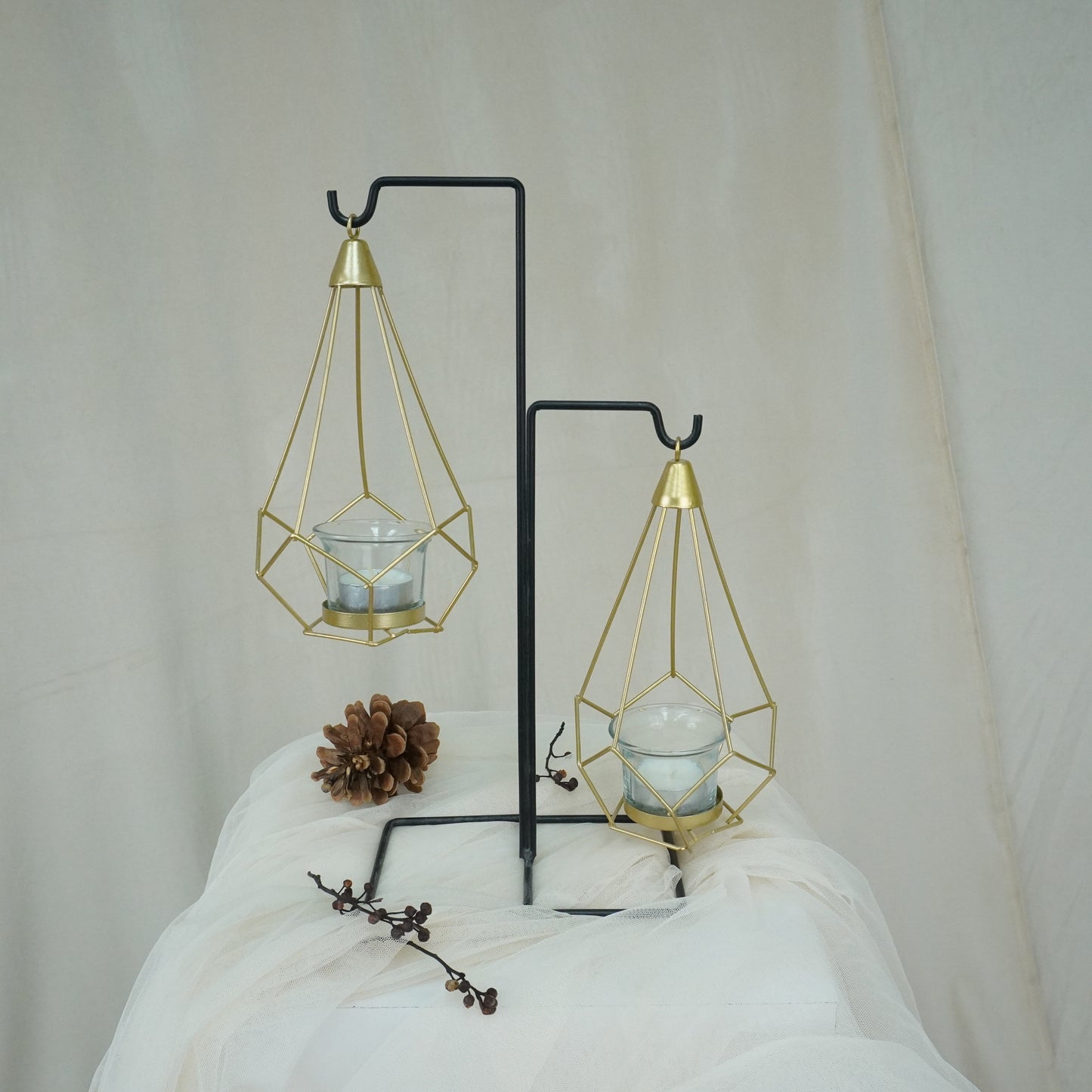 Receiving Table Decoration - Golden Candle Holder - rental