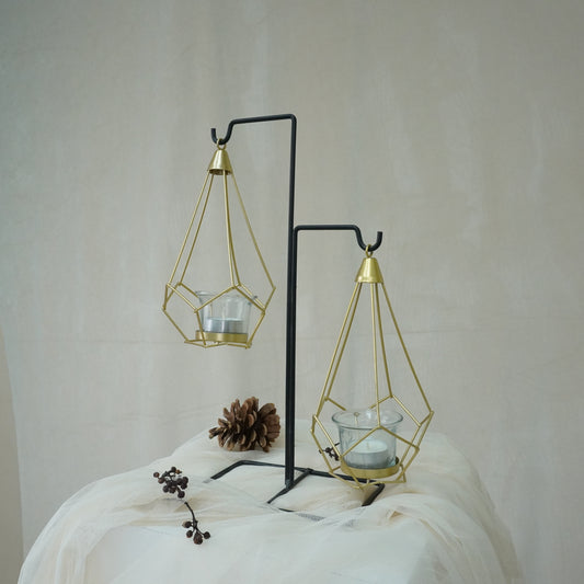 Receiving Table Decoration - Golden Candle Holder - rental