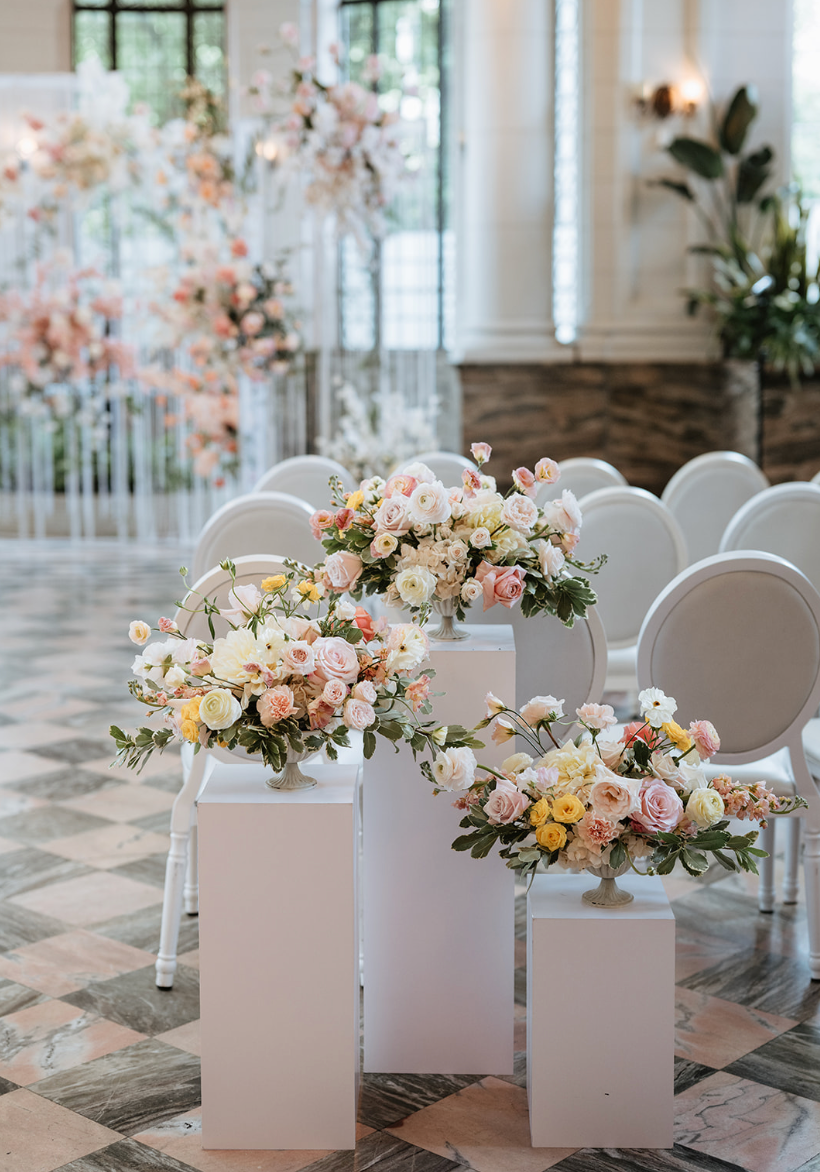 French Style Metal Vase - rental