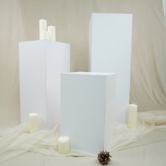 White Acrylic Pedestal - rental