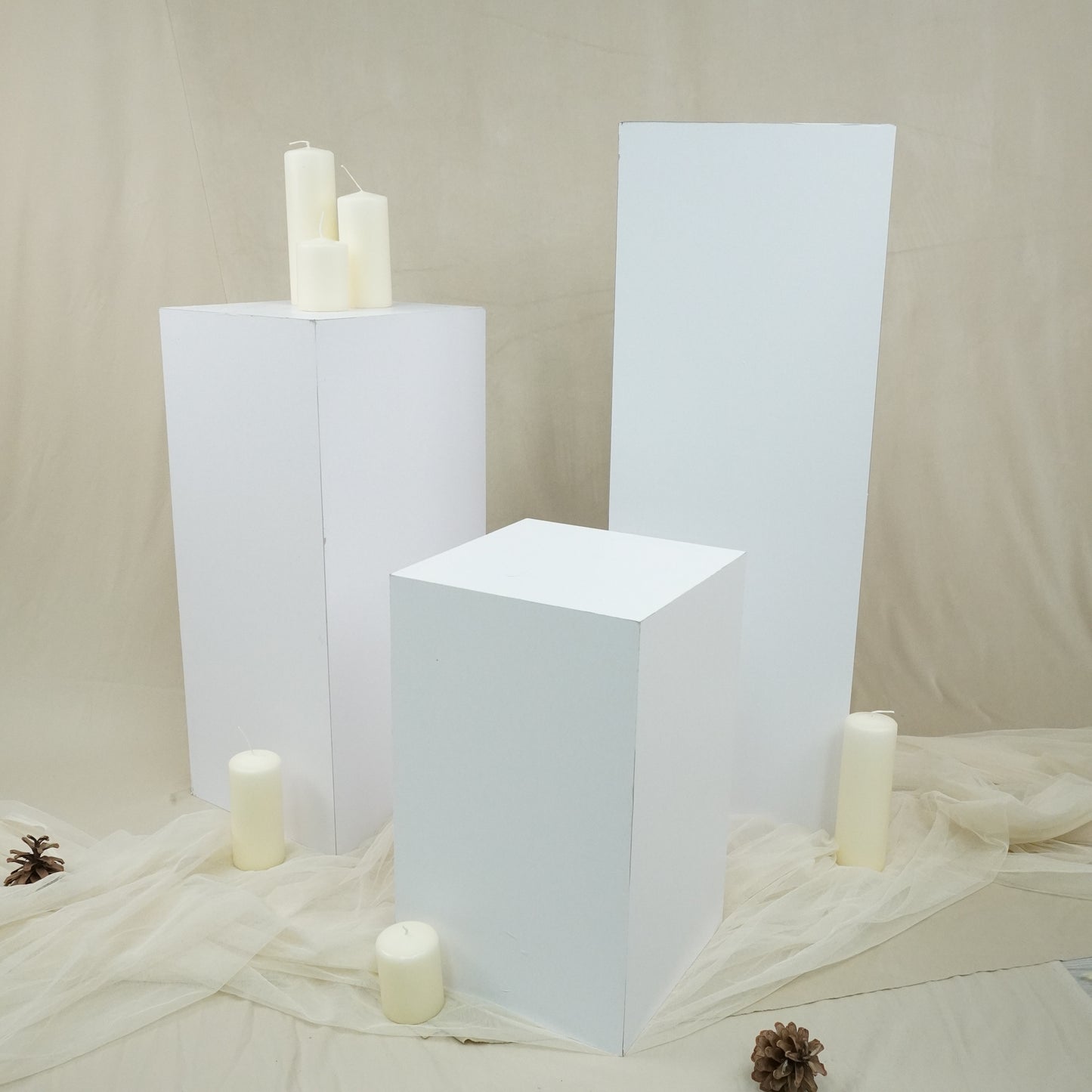 White Acrylic Pedestal - rental