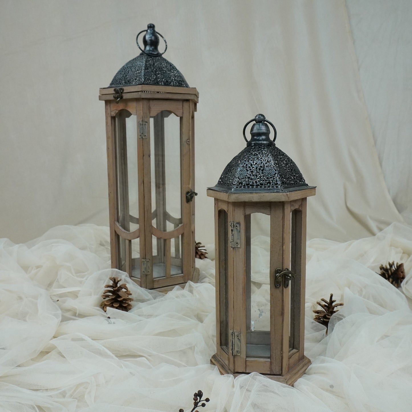 Wooden Lantern with Steel Dome - rental