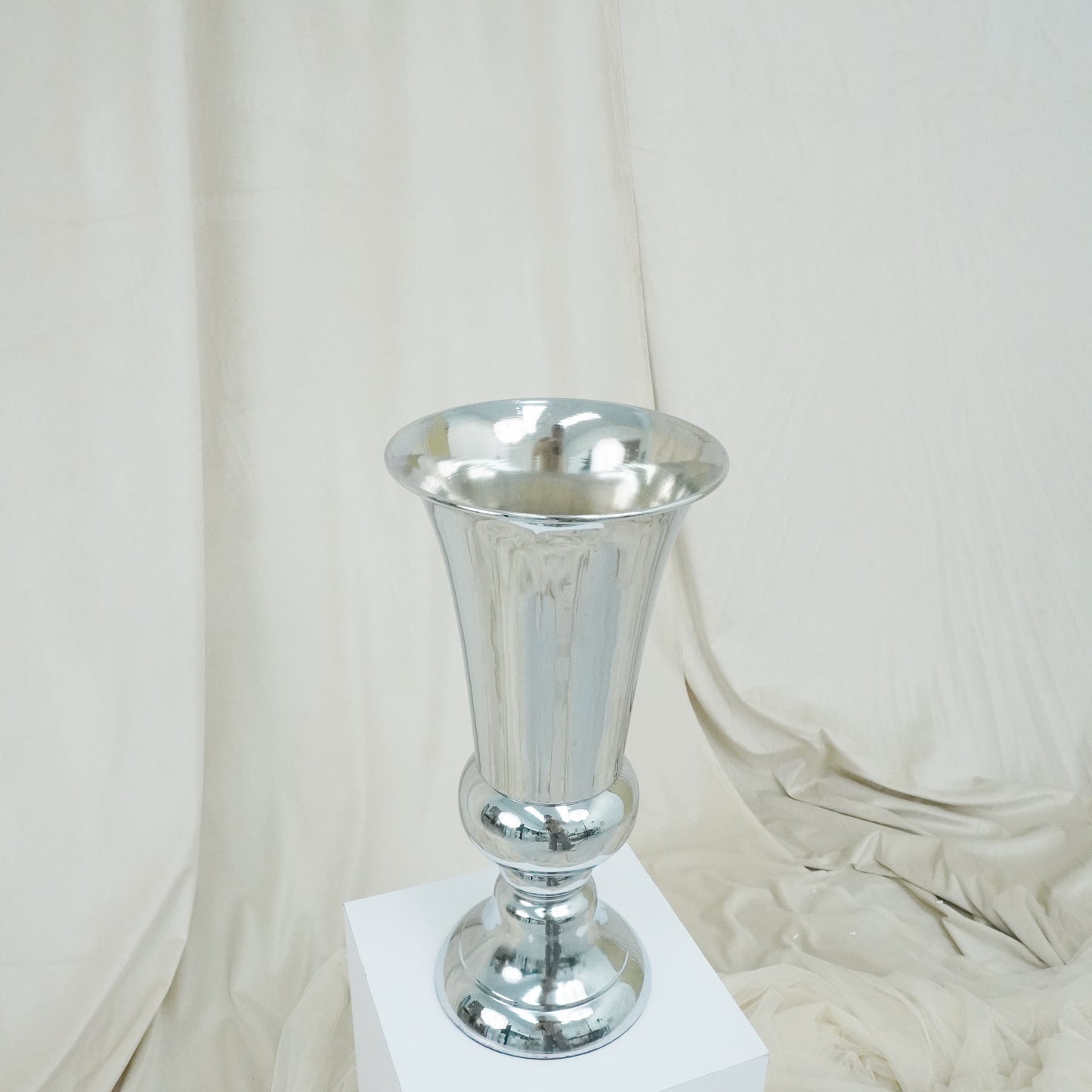 Sliver Trumpet Vase - rental